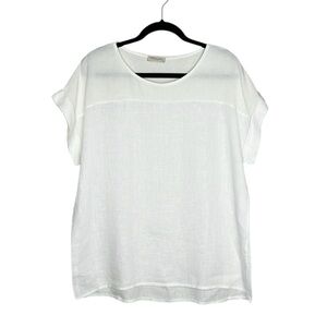 Bellambra white cotton linen top size Large